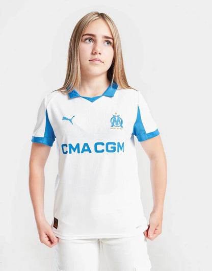 PUMA OLYMPIQUE MARSEILLE 2025/26 HOME SHIRT JUNIOR